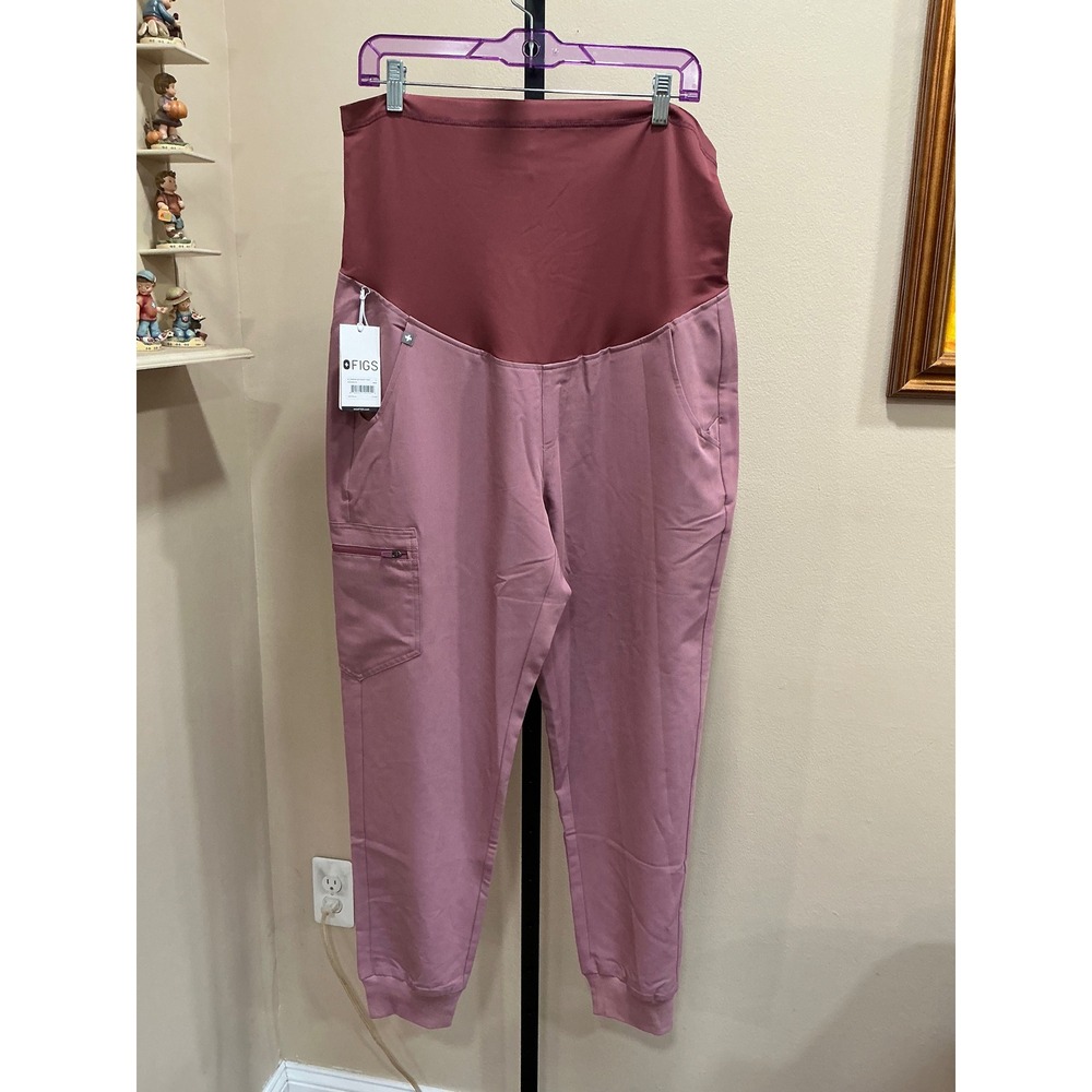 Figs Scrub Pants Zamora Maternity Large Mauve Pink Jogger FIONx W20SW2016